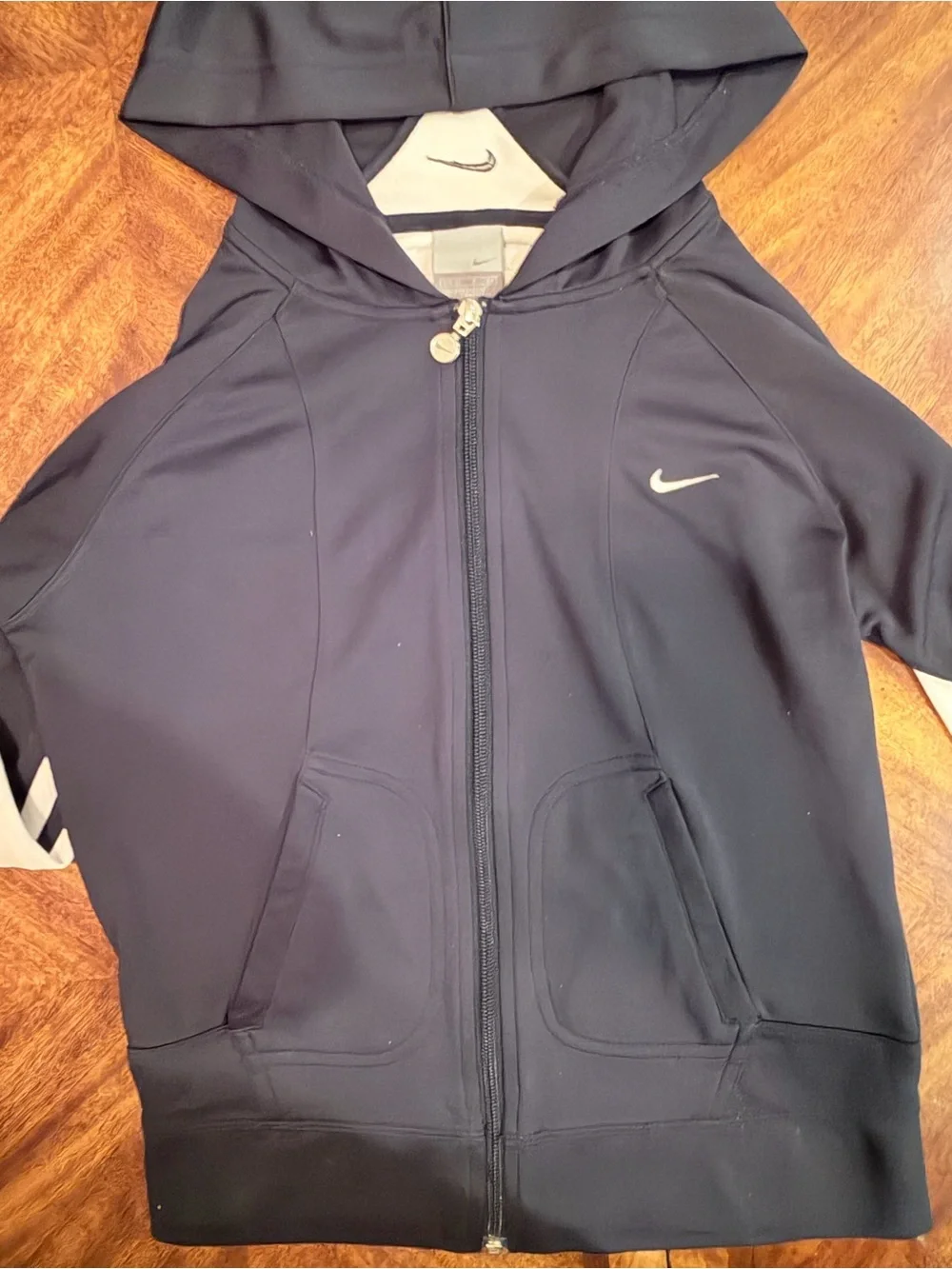 Vintage Nike Full Zip Hoodie Dark Navy Blue Y2K